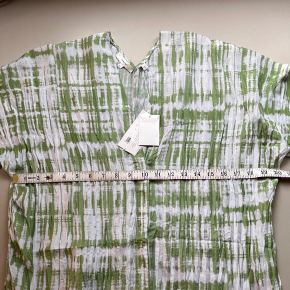 Vince. XS S 💯 Silk Tie-dye Long Dolman Sleeve Blouse Pistachio Top - Picture 14 of 15